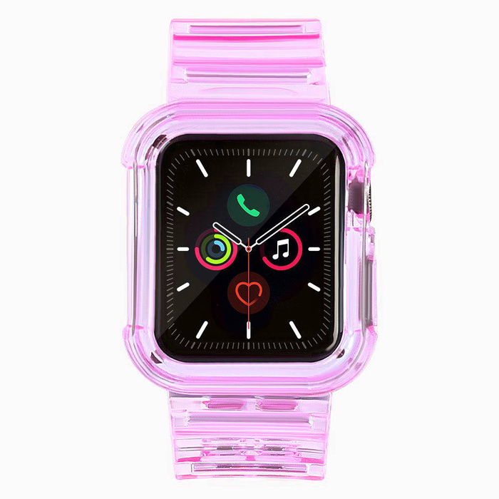 Jeu de bracelet lumineux en silicone bracelet bracelet coque pour Watch 6 40mm / Watch 5 40mm / Watch 4 40mm / Watch SE 40mm rouge