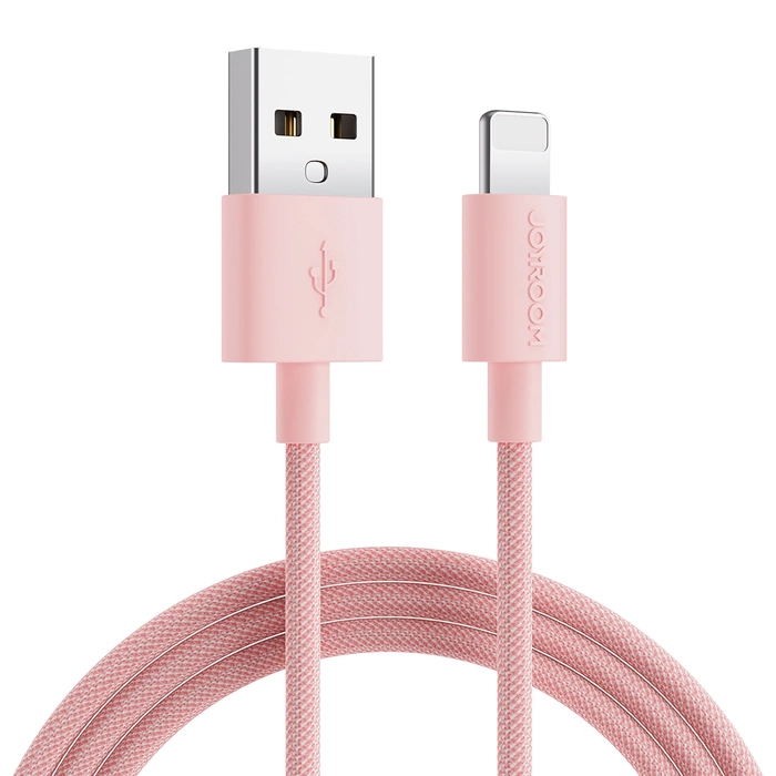 Câble Joyroom S-2030M13 avec connecteurs Lightning et USB-A, 2 m de long - rose