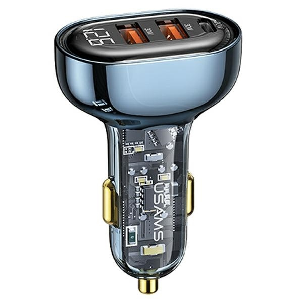 USAMS Charg. sam. 2xUSB+1xUSB-C 80W Fast Charge modrá/modrá CC159CC02 (US-CC159)