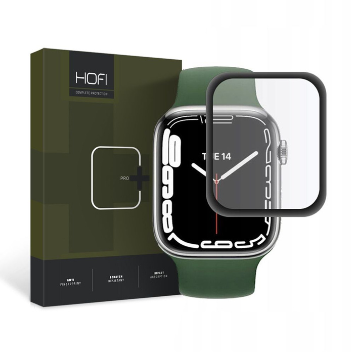 Hybridné Glass HOFI Apple Watch 7 (41 MM) Hybrid Pro + čierne