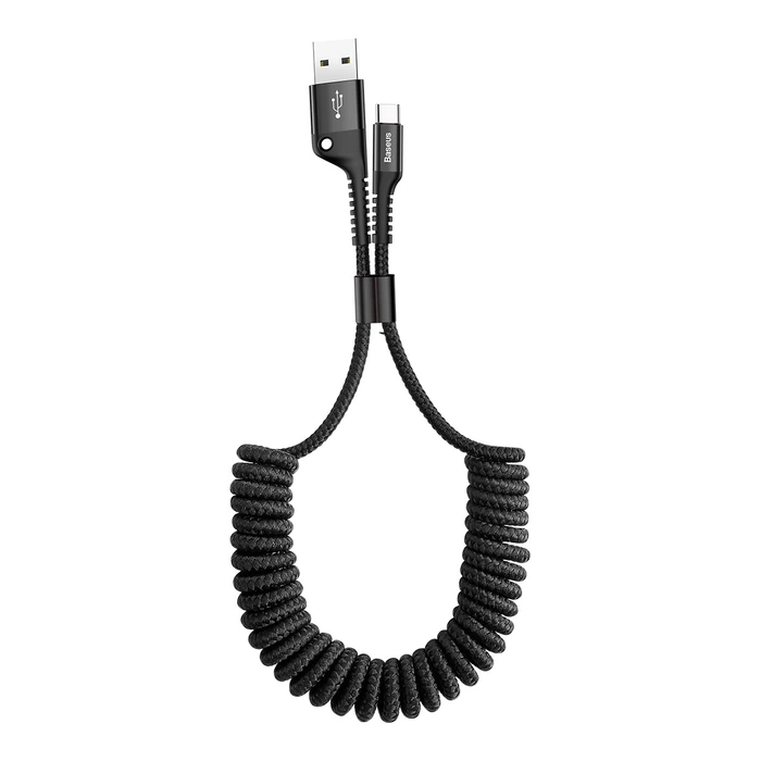 Kabel BASEUS Pružina USB-C 1m 2A černá