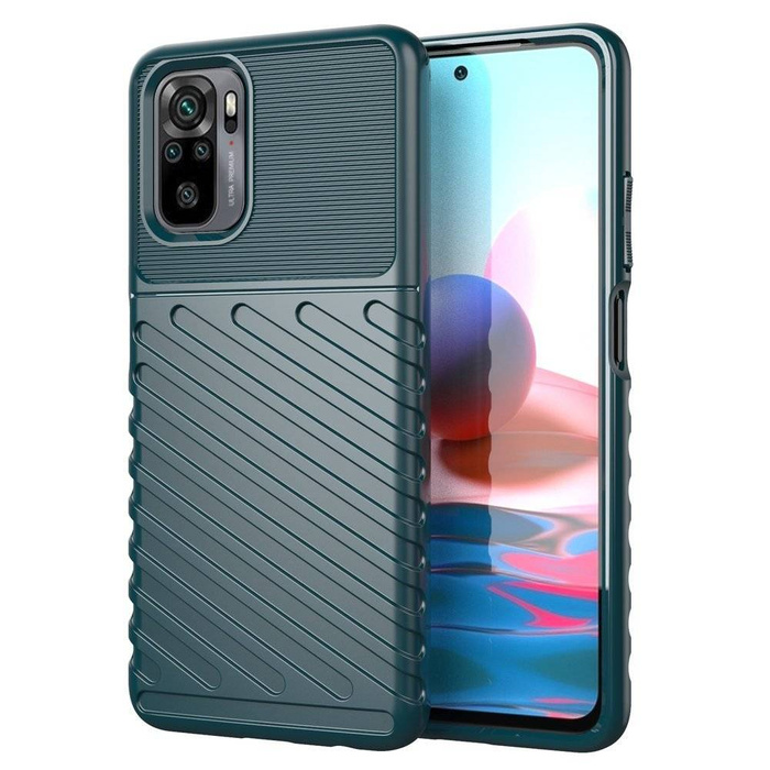 Thunder Case Flexible Tough Rugged Cover TPU Case for Xiaomi Redmi Note 10 / Redmi Note 10S green