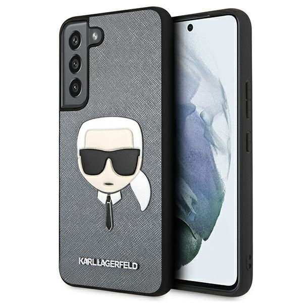 Pouzdro KARL LAGERFELD Samsung Galaxy S22 Plus Saffiano Ikonik Karl`s Head Silver Hardcase