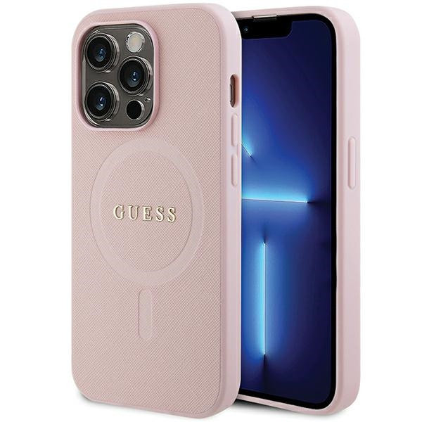 Coque Guess GUHMP13LPSAHMCP iPhone 13 Pro / 13 6.1" rose/rose rigidecase Saffiano MagSafe Case