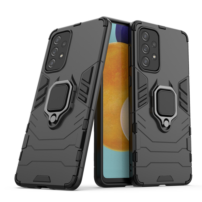 Anneau Armor hybride blindé coque couverture + magnetic support Samsung Galaxy A73 noir