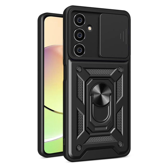 Coque Hybrid Armor Camshield pour Samsung M54 avec cache caméra - noir