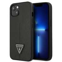 Guess GUHCP14MPSATLK iPhone 14 Plus 6,7" schwarz/schwarz hartcase SaffianoTriangle Logo