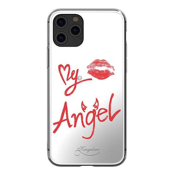 Kingxbar Angel tükör tok, valódi Swarovski kristályokkal díszítve iPhone 11 Pro Max tükör átlátszó