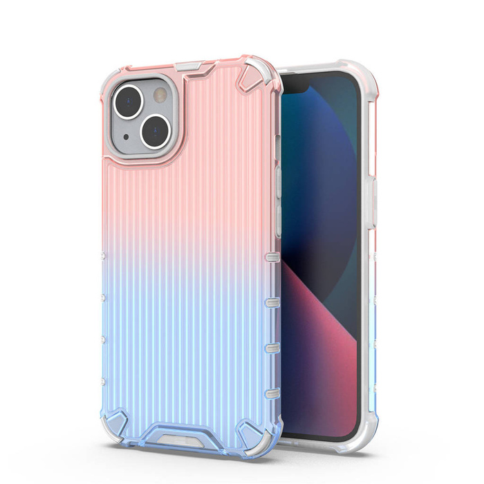 Obal Ombre Protect Case obal na iPhone 13 pancéřový kryt růžový a modrý Case