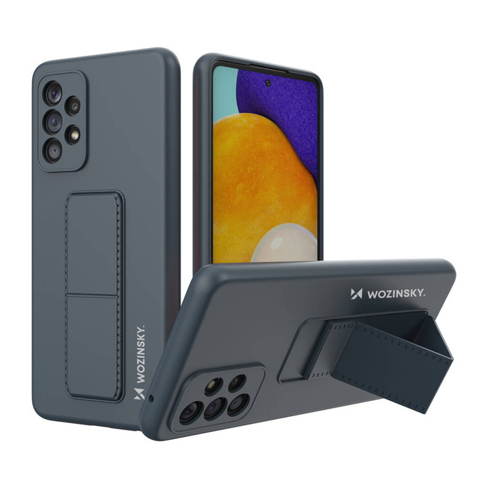 Wozinsky Kickstand Case funda de silicona con soporte para Samsung Galaxy A73 azul marino