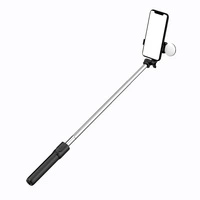 Selfie-Stick WR1YXS Teleskopstativ 0,71 m mit runder Lampe – Schwarz