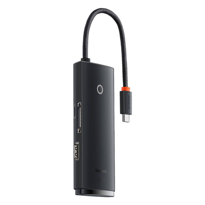 Baseus Lite Series multifunkční HUB USB typu C - 2 x USB 3.0 / USB typu C / HDMI 1,4 / SD / TF černý (WKQX050001)