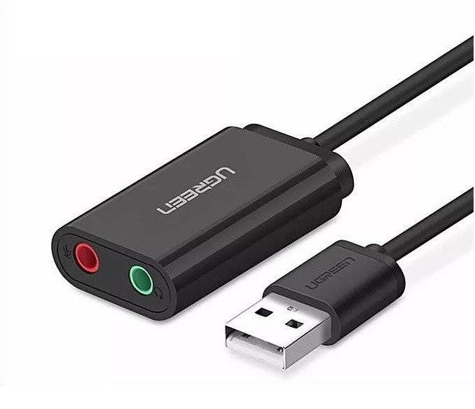 Tarjeta de sonido USB externa UGREEN 15cm (negra) US205