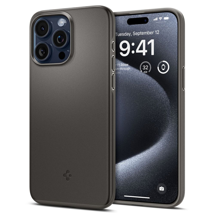 Obal Spigen Thin Fit iPhone 15 Pro Gunmetal Case