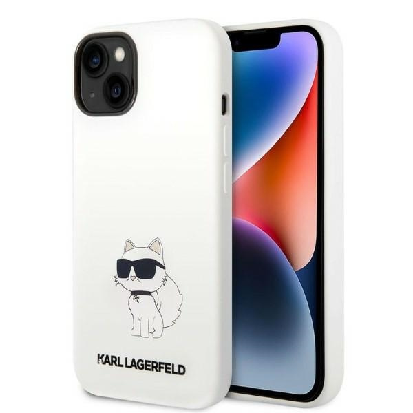 Pouzdro Karl Lagerfeld iPhone 14 6,1" hardcase white/white Silicone Choupette