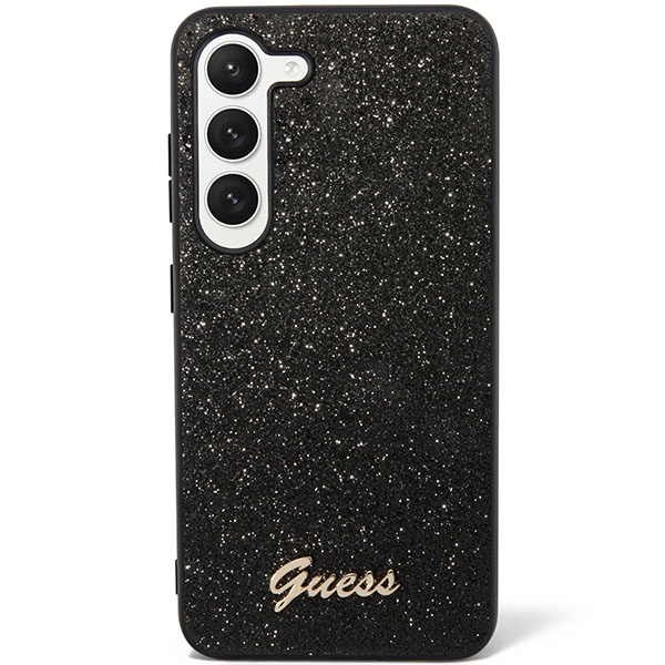 Obal Guess GUHCS23SHGGSHK S23 S911 black/black hard case Glitter Script Case