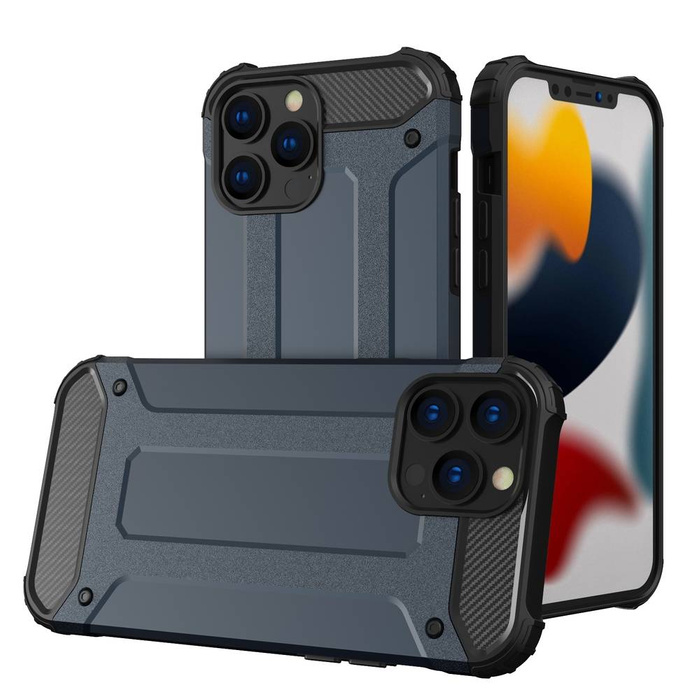 Hybrid Armor robuste TPU/PC Panzer Handyhülle Hard Case für iPhone 13 Pro Max blau