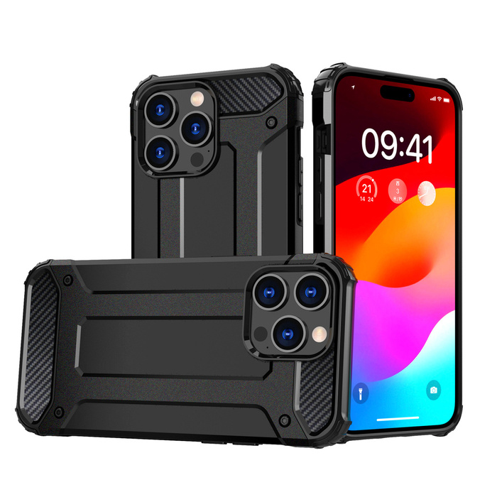 Pouzdro iPhone 15 Pro Max Hybrid Armor – černé