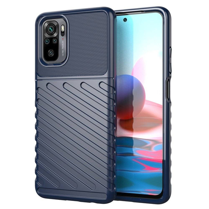 Thunder Case Flexible Tough Rugged Cover TPU Case for Xiaomi Redmi Note 10 / Redmi Note 10S blue