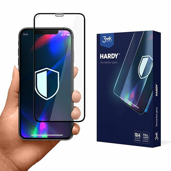 3mk Hardy iPhone XR/11 chemisch gehärtet glas schwarz/schwarz