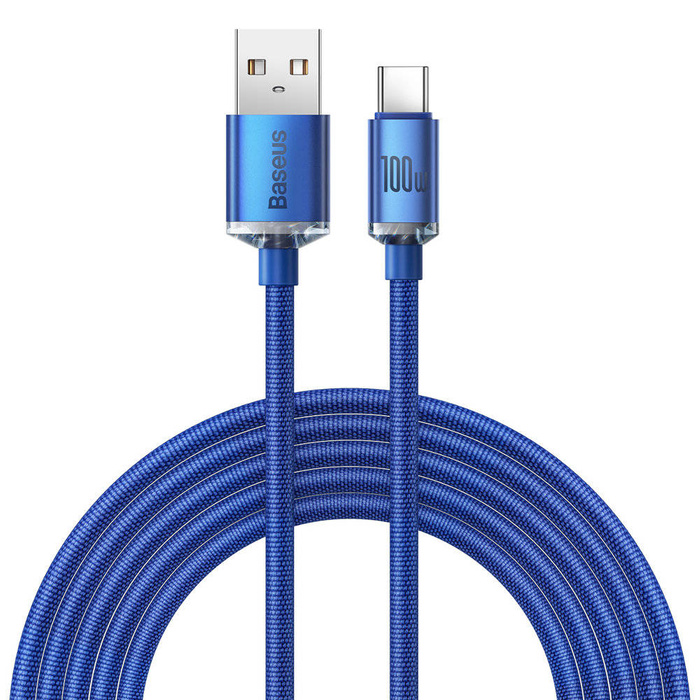 Baseus crystal shine series fast charging data cable USB Type A to USB Type C 100W 2m blue (CAJY000503)