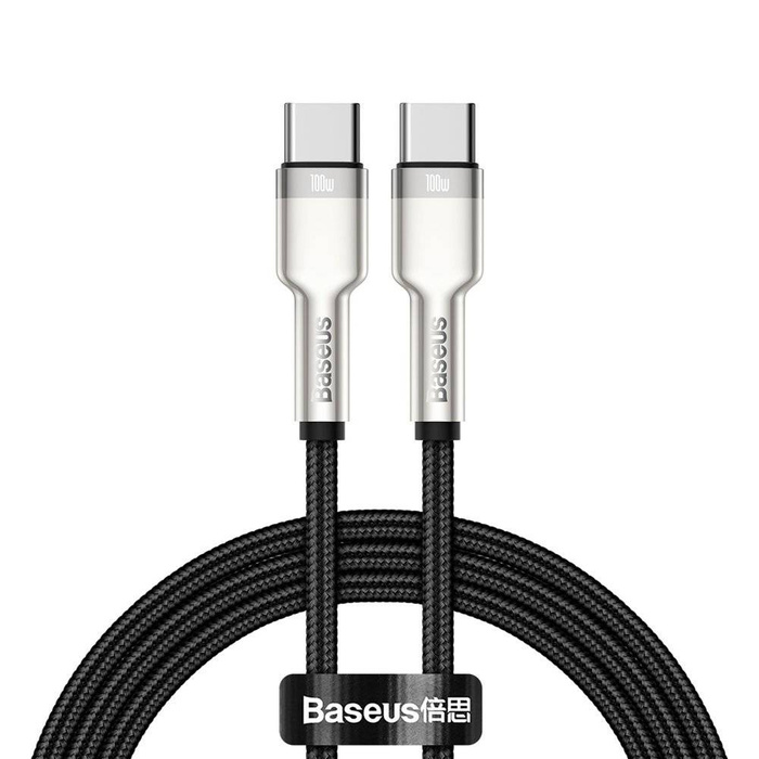 Baseus Cafule Metal Data cable USB Type C - USB Type C 100 W (20 V / 5 A) Power Delivery 1 m black (CATJK-C01)