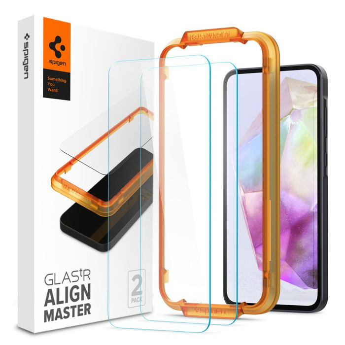 Verre trempé Spigen ALM GLAS.TR 2-PACK GALAXY A35 5G CLAIR