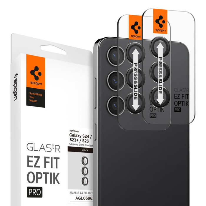 PROTECTEUR D'APPAREIL PHOTO Spigen OPTIK.TR "EZ FIT" PROTECTEUR D'APPAREIL PHOTO 2-PACK GALAXY S24 / S23 / S23+ PLUS NOIR