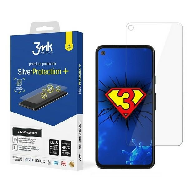 Screen Protector Antimicrobial 3mk Google Pixel 4a Silver Protect Wet Mounted