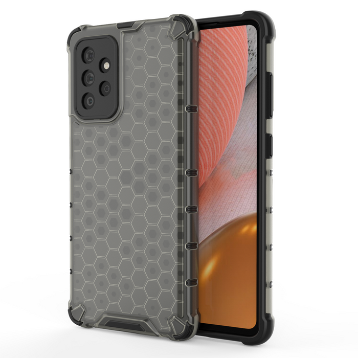 Cover a nido d&#39;ape blindata con cornice in gel per Samsung Galaxy A72 4G nero