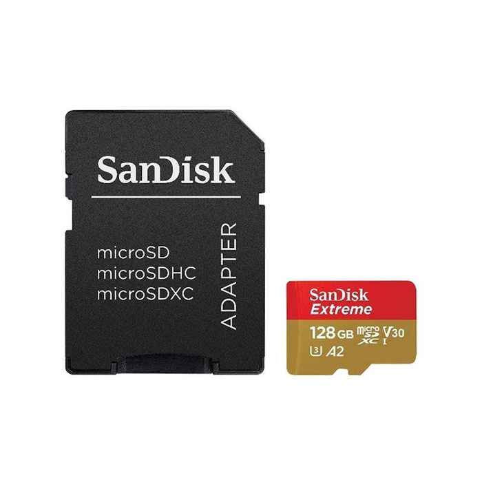 Paměťová karta SanDisk 128GB microSDXC Extreme UHS-I U3 160 / 90MB/s ActionCam + adaptér