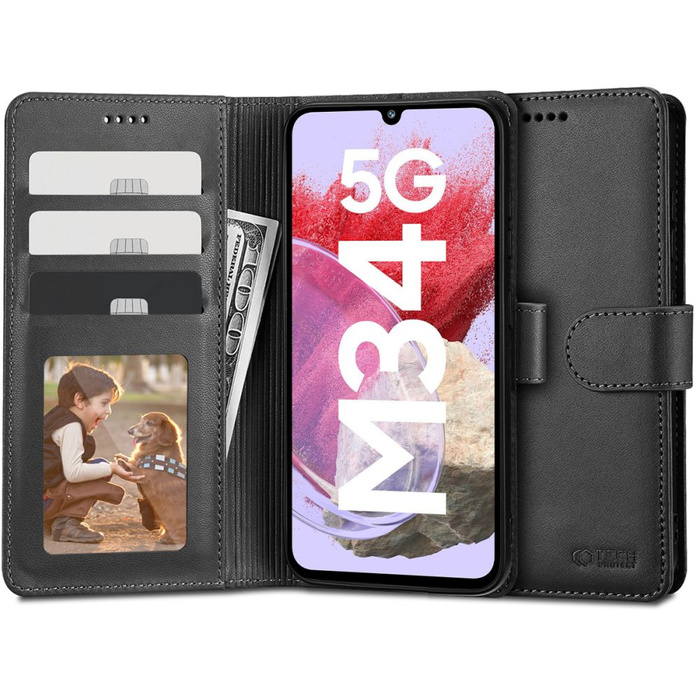 Obal Tech-protect Peněženka Galaxy M34 5g černá Case