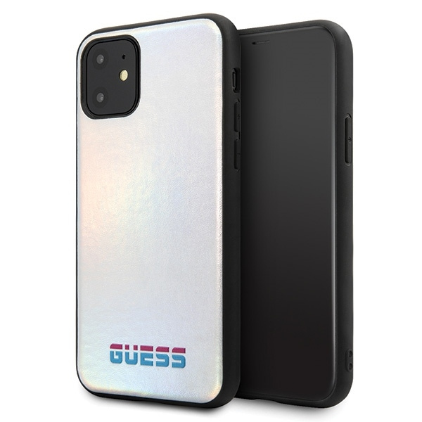 Telefontok GUESS Apple iPhone 11 Pro Max Iridescent Ezüst keménytokban