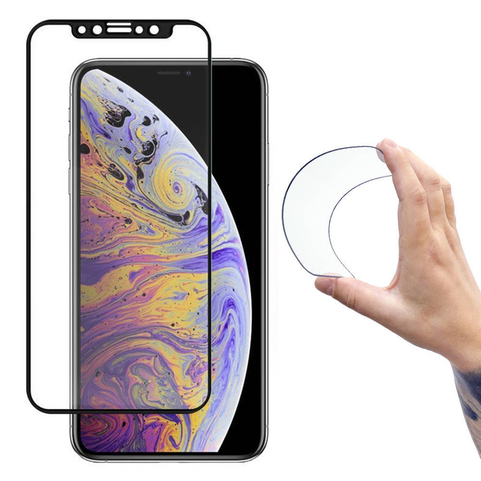 Wozinsky Full Cover Flexi Nano glass filmové tvrzené sklo s rámečkem pro iPhone 12 mini černý