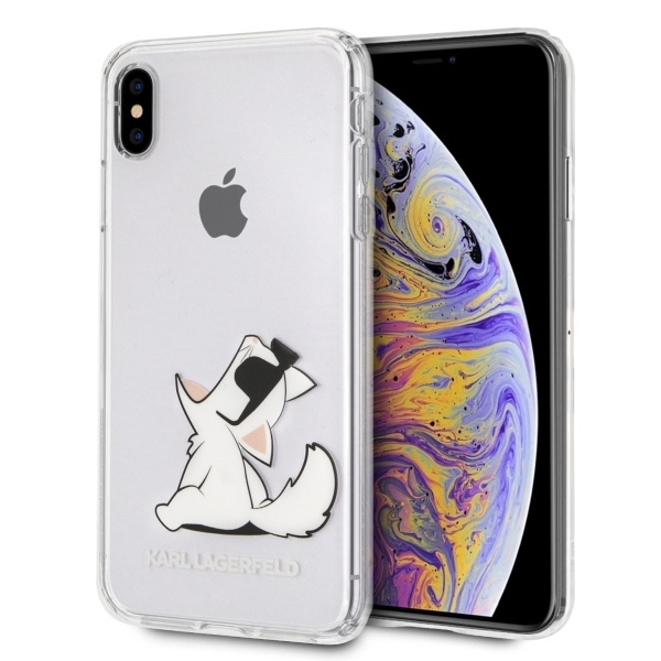 Pouzdro KARL LAGERFELD Apple iPhone Xs Max Choupette Fun Clear Case