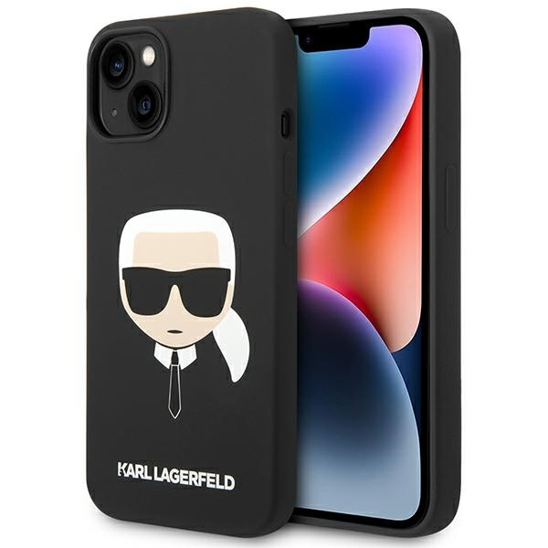 Case KARL LAGERFELD Apple iPhone 14 Plus Silicone Karl`s Head Black Hardcase