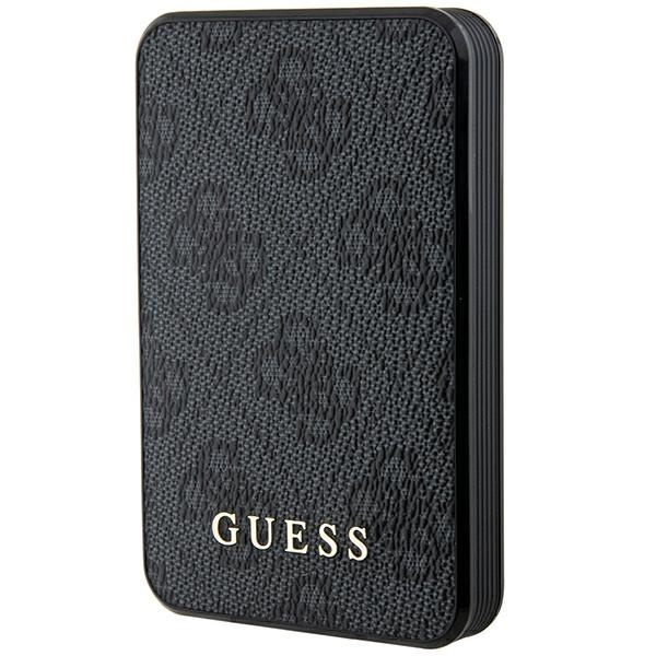 Guess Powerbank 15W GUPB5LP4GEGK 5000mAh noir/noir 4G Leather Metal Logo