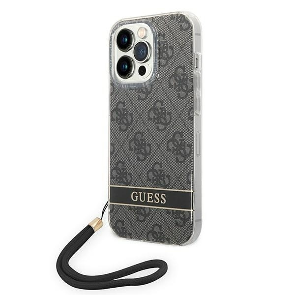 Case GUESS Apple iPhone 14 Pro Max 4G Print Strap Black Hardcase