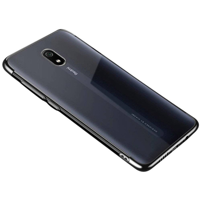 Čirá barva case gelový kryt pouzdro s kovovým rámečkem Xiaomi Redmi 8A černý