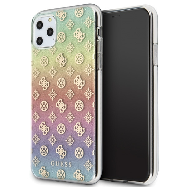 Pouzdro GUESS Apple iPhone 11 Pro Max Iridescent 4G Peony Multicolour Hard Case