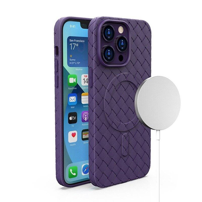 Funda tejida MagSafe para iPhone 15 Pro Max - violeta