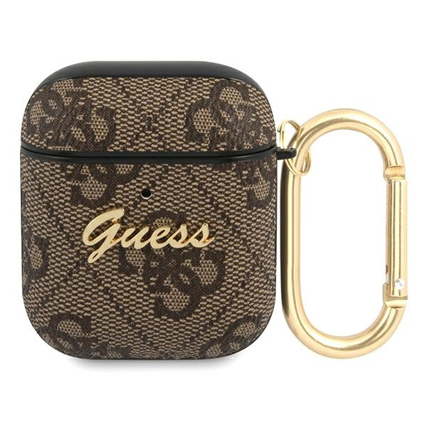 Coque GUESS Apple AirPods 4G Script Metal Collection Brown Case