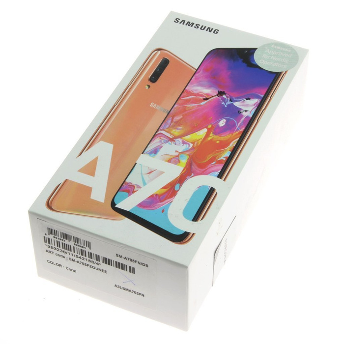 SAMSUNG Galaxy A70 Coral SM-A705/DS CASE Original EU 2 Pin