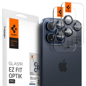 Spigen iPhone Kamera védő Optik.tr "ez Fit" kamera védő 2 csomag 14 Pro / Pro Max / 15 Pro / 15 Pro Max / 16 Pro / 16 Pro Max Kék Titán