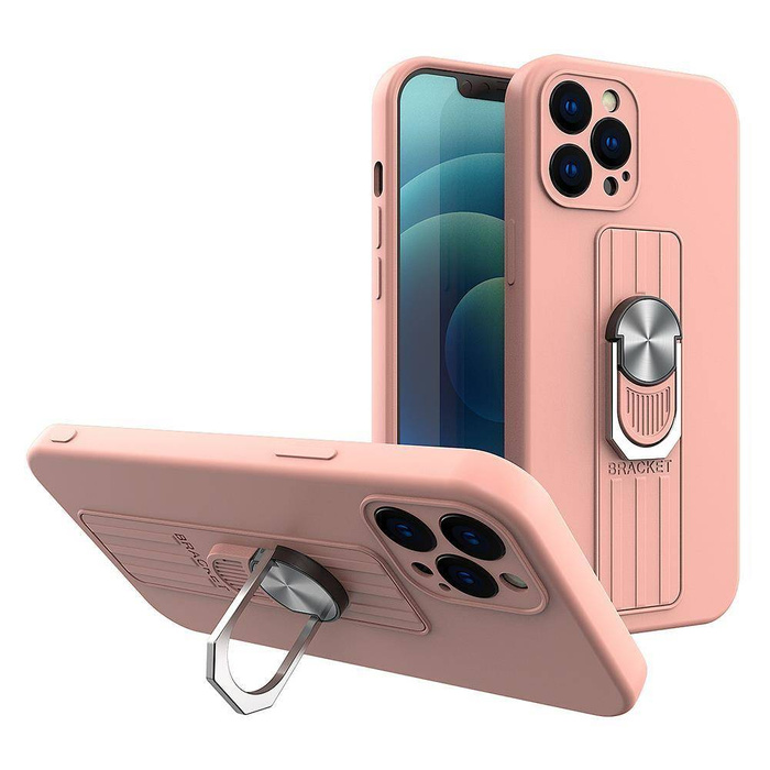 Case Ring Case silikonew case with holderem finger and stand for Samsung Galaxy A33 5G pink Case