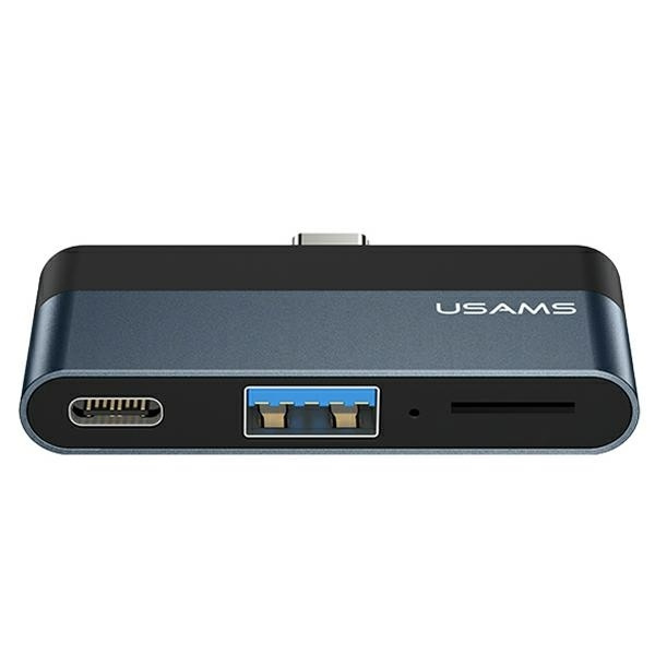 USAMS Adapter HUB USB 3.0 / USB-C / Micro SD szürke / szürke SJ491HUB01 (US-SJ491)