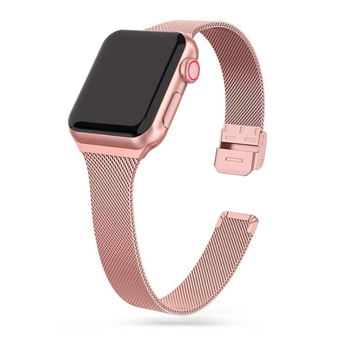 Bracelet TECH-PROTECT Apple Montre 4 / 5 / 6 / 7 / SE (38 / 40 / 41 MM) mince Milanaise or rose