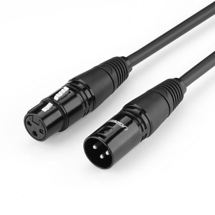 Ugreen prodlužovací audio kabel Mikrofon Kabel Mikrofon XLR (samice) - XLR (samec) 1 m (AV130)