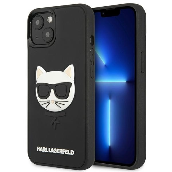 Pouzdro KARL LAGERFELD Apple iPhone 13 3D Gumová Choupette Black Hardcase