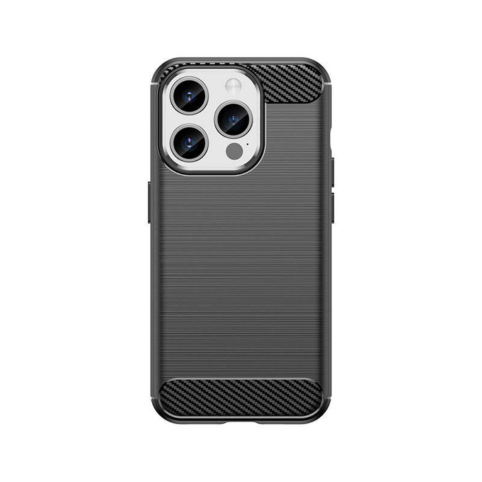 Carbon pattern flexible case for iPhone 15 Pro Carbon Case - black